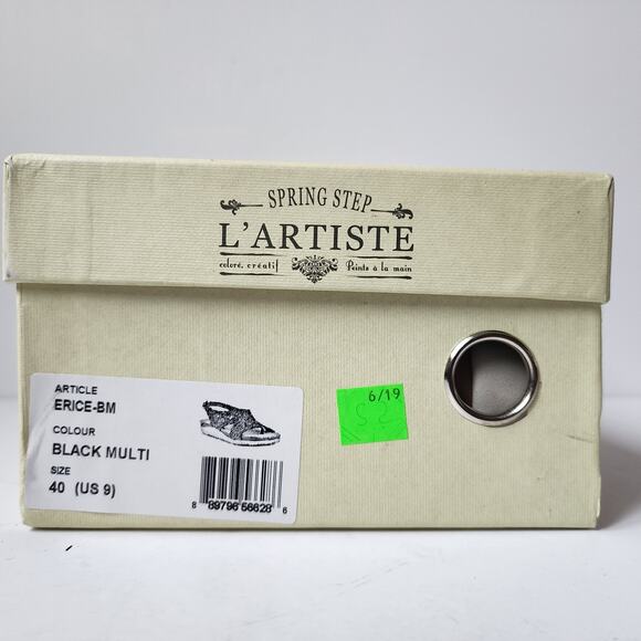 Spring Step L'Artiste Sandals Erice Womens Size 40 EU 9 US Black Red Cutout - Picture 11 of 11